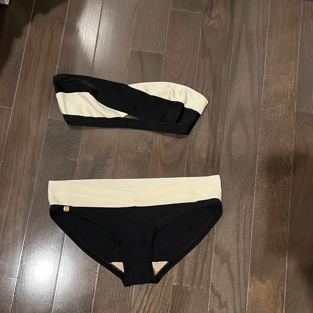 Black and white Herve Leger swimsuit: size small